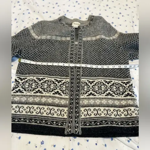 Vintage Woman’s Sz: M Cambridge Dry Good Open Wool Cardigan Fair Isle Gray Size M