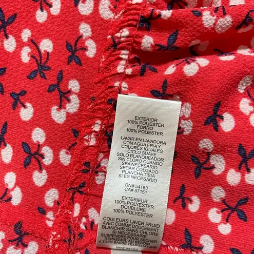 Eliza J Red Floral V-Neck Flutter Sleeve Fit-N-Flare Mini Dress Fits like an 8