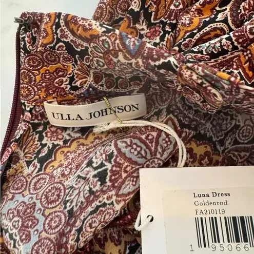 Ulla Johnson - NWT Luna Long Sleeve Silk Dress in Goldenrod - Wine Sz 4