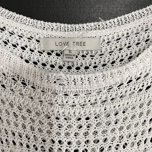 Love Tree  White Crochet Sweater Midi Dress Sleeveless Cover Up Sz S NWOT