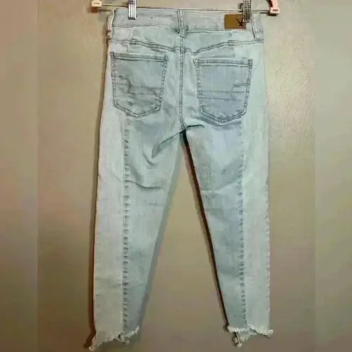 American Eagle American‎ Eagle Super Stretch Jeggjng Crop Light Two Toned Wash Size 2