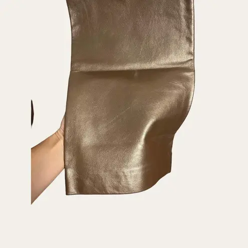 Ralph Lauren Ralph  Vintage Metallic Bronze Leather High Rise Flare Pants 6