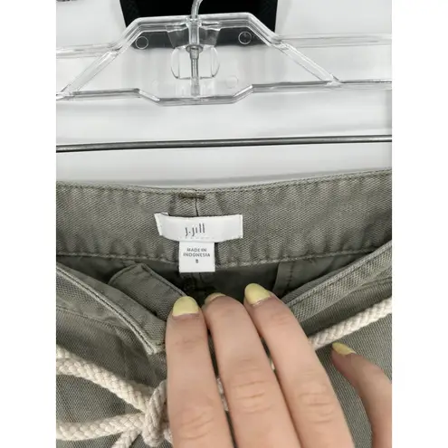 J Jill Jjill Rope Belt Belted Chino Shorts Mid Rise 7" 7 Inch Inseam Size 8 Green