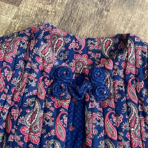 Source Unknown Nadia Vintage Quilted Jacket Cardigan in Navy Size Small