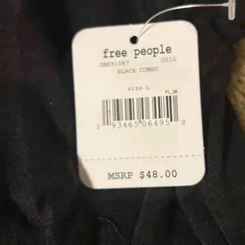 Free People Run In The Sun Solid Tee Black Size L