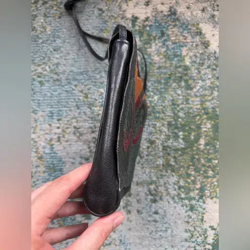 Carlos Falchi Vintage  snakeskin leather abstract fold over shoulder purse