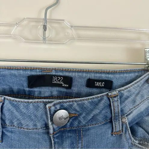 1822 Denim Light Blue Taylor Skinny Cropped Length Rolled Hem Size 6