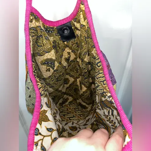 Tangerine NWT Temple Mixed Fabric Patched Boho Shoulder Mini Bag