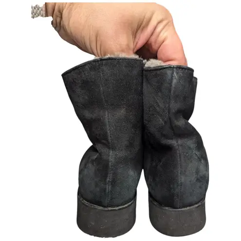 Ron White Black Suede Faux Fur Lined Lace