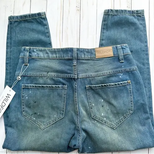 Wildfox NWT  DaVinci Relaxed Loose Baggy Paint Splatter Crop Boyfriend Jeans