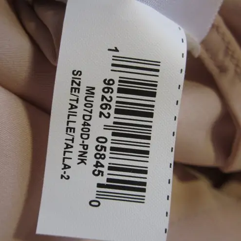 BCBGMAXAZRIA NWT BCBG MaxAzria Emery in Bare Pink 3D Floral Embroidered Asymmetric Dress 2