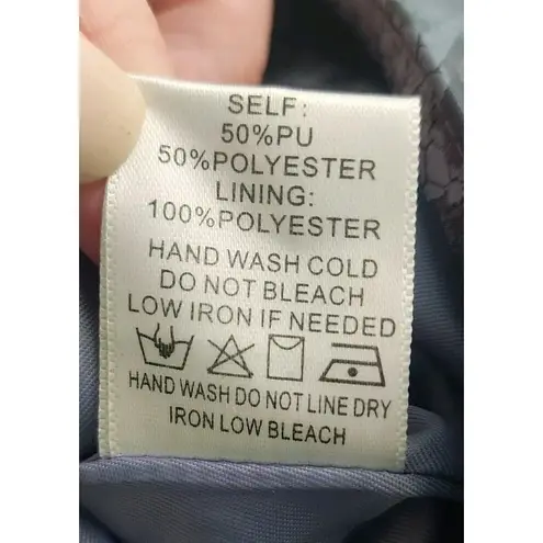 Blue Q Blue Blush Snake Print Cropped Jacket Moto Biker Silver Accents Small