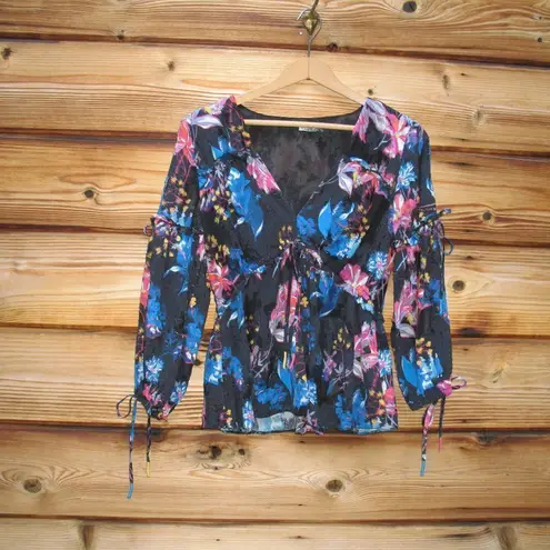 Tanya Taylor  Dutch Garden Silk Blend Floral Top Blouse