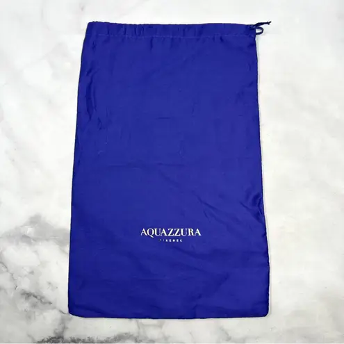 Aquazzura Nina 85 Silk Satin Knot Ankle Strap Block Heel Sandals Bridal White Size 6.5