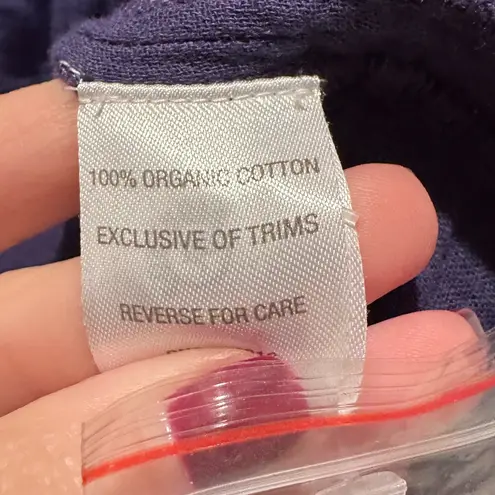 Garnet Hill NWT Royal Blue Organic Cotton Tiered Mini Dress Size Medium Button