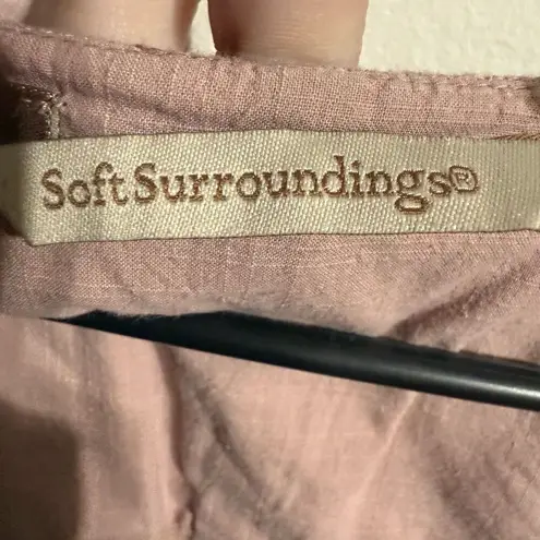 Soft Surroundings linen blend rose pocket tunic women’s medium 