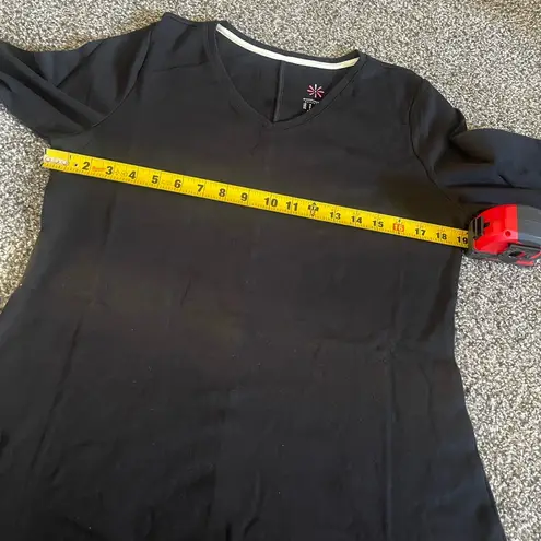 Isaac Mizrahi New Live Essentials Pink and Black V-Neck Long Sleeve shirt set M