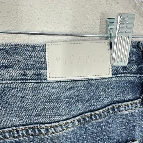 Pistola Distressed Boyfriend Jeans Exposed Button Fly Blue Size 28