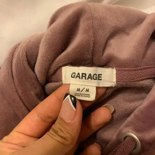 Garage Pink Velvet Hoodie