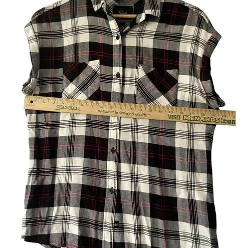 Rails Shirt Women’s S Small Red Black White Plaid Button Up Short Sleeve Casual