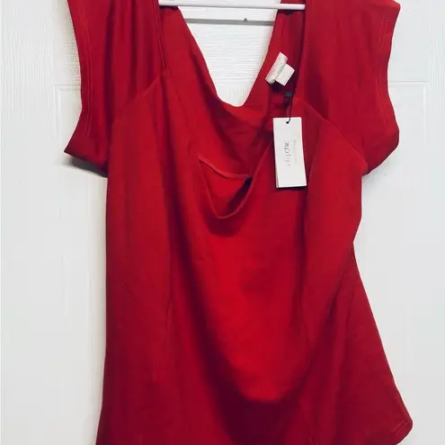 City Chic Top Miss Vintage Limited Edition Red V-Neck Cap Sleeve Size XL 22 NWT