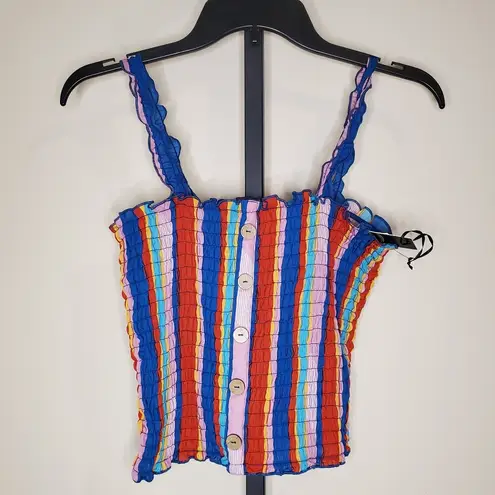 Liberty Love Multi Color Striped Accordion Crop