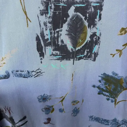 Vintage Y2K Excitation Womens Size Large Blue Floral Zipper Back Tank Dress Boho