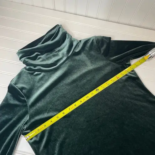 DG2 by Diane Gilman Y2K Green Velour Turtleneck Long Sleeve Mini Dress Size M Size M