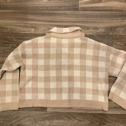 Storia  Quarter Zip Collared Cropped Boxy Sweater Size Medium