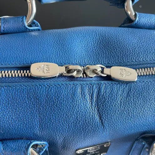 MCM Mini-Boston Top Handle Bag - Blue - Preowned