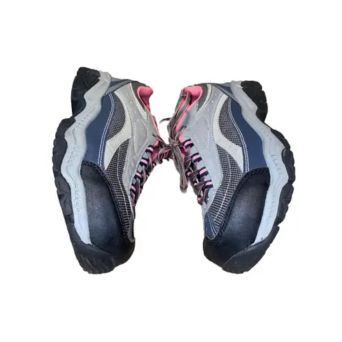 Brahma SACHA Work Safety Toe Leather Pink Gray Lace Up Shoes WOMENS 8.5