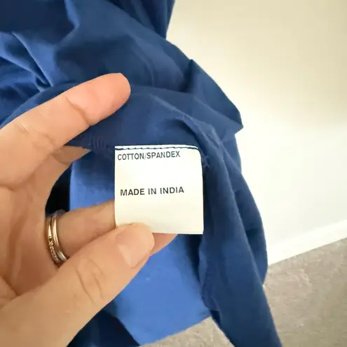 Eshakti Cotton Cap Sleeve Shift Dress in Royal Blue Custom Size