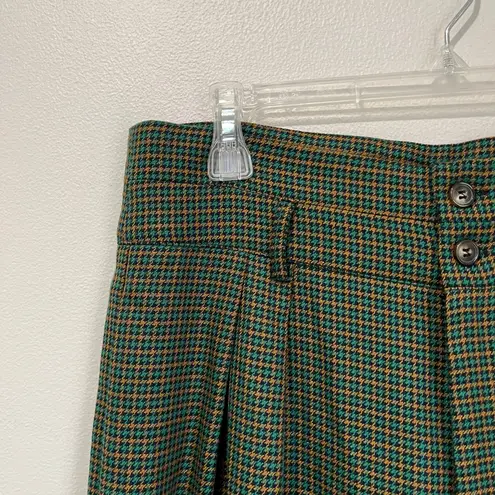 Cider High Waist Gingham Wide Leg Pants Grandpa Core Green Tan NWT Sz Large