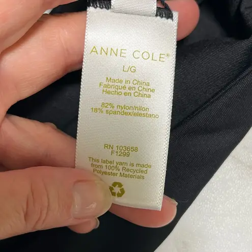 Anne cole NWT Convertible High Waisted Fold Over Black swimsuit bottom size L