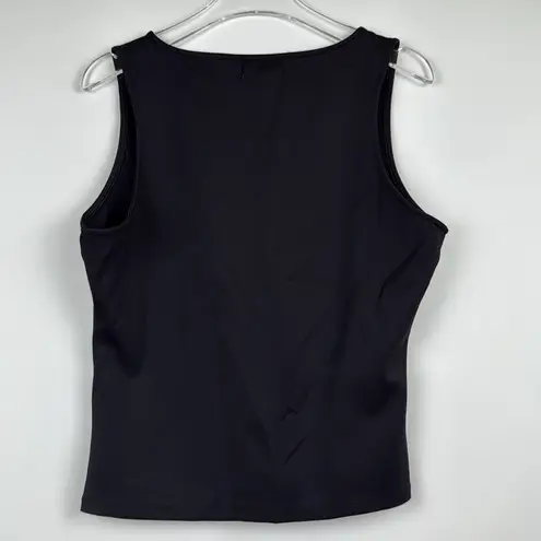 Good American  Scuba Scoop Neck Crop Tank in Black Size Large
