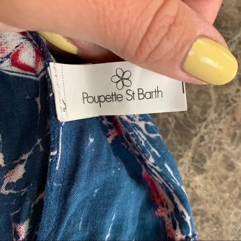 Poupette St. Barth Floral Sleeveless Summer Maxi Dress Medium