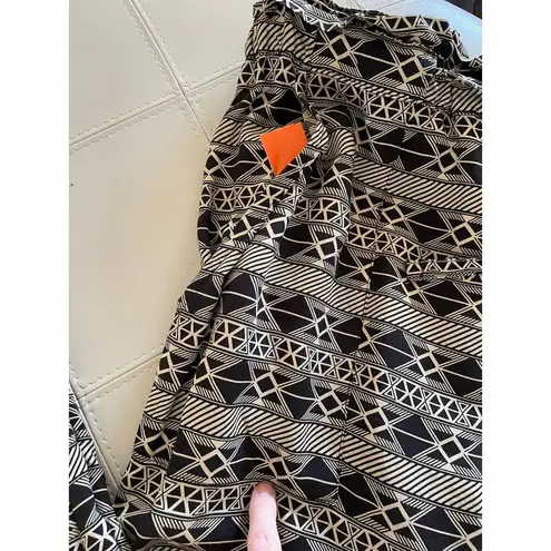 KAVU Tiba Black Beige Geo-Print Pants size Medium
