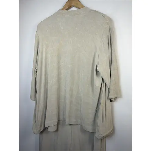 Chico's  Traveler Size XL Cardigan Sweater Tan Long Open Front X Large set pants