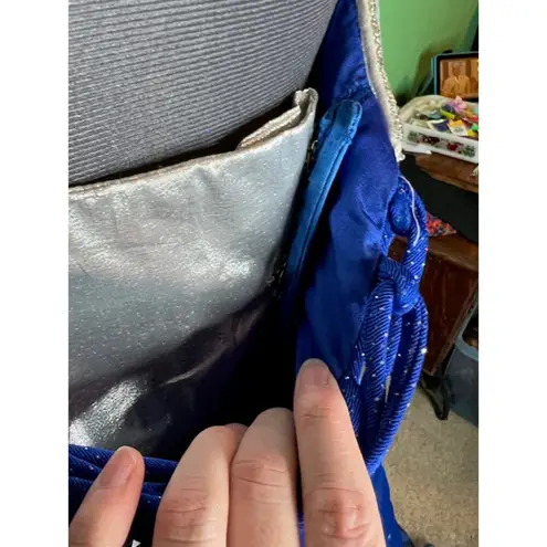 ballgown formal dress strapless princess blue tulle Vintage 1990s Size 10