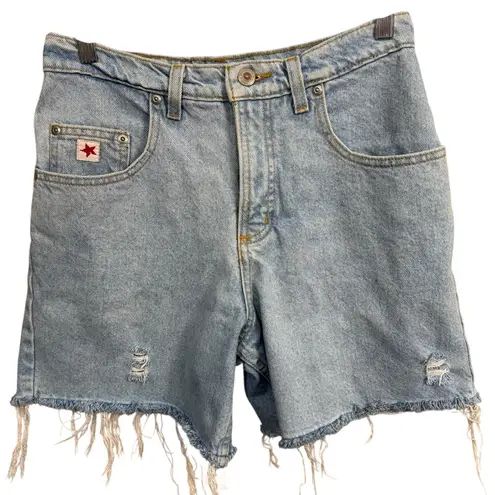 Rockies Relaxed High Rise Denim Cutoff Shorts Distressed Light Wash Size 3