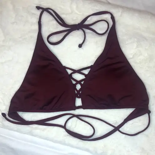 Mossimo Halter Swim Bikini Top Maroon Size SMALL