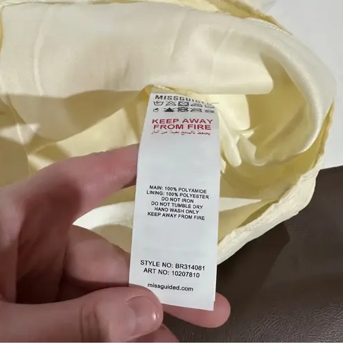 Missguided Kehlani x Off White Cream Corset Detail Bardot Mini Dress Size 8