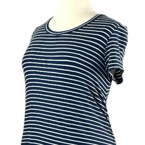 Time And Tru Maternity Dress Tee Shirt Midi Blue Stripe Women’s Size Large 12/14