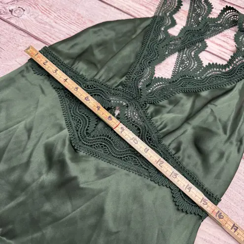 The Kooples Guipure Lace Trim Dress Emerald Green Silk Size 3 = US Large NEW