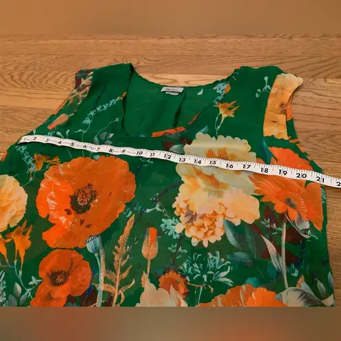 Spin USA Floral Sleeveless Chiffon Top Size L thumbnail 4