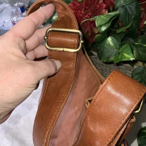 Raj Dark Caramel Tan Hobo Shoulder Strap Fringe Embroidery Beads Boho Hippie Bag