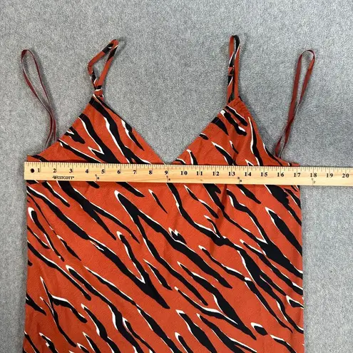 Naked Zebra  Tiger Stripe Cami Top Women's Medium Orange/Black Spaghetti Strap