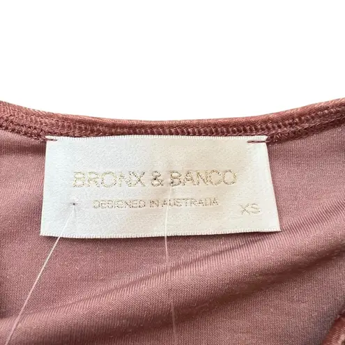 Bronx and Banco Women’s Rihanna Pink Velvet Long Sleeve Mini Dress Fringe Scarf XS