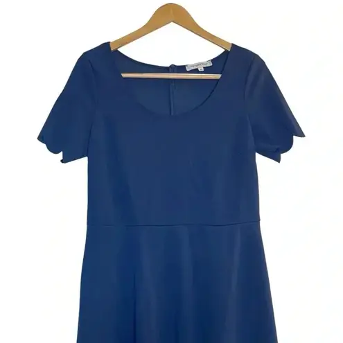 The Vanity Room Blue Dress Scalloped Hem Nordstrom XL Extra Large Mini Cocktail