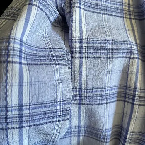 prAna Plaid Roll-Tab Button Womens Shirt Size Small Purple Long Sleeve Western